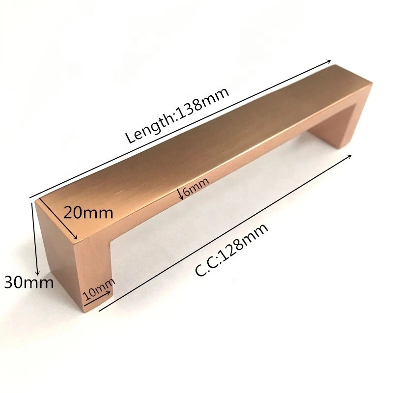 U Shape Aluminium Alloy Furniture Brass Cabinet Door Handle