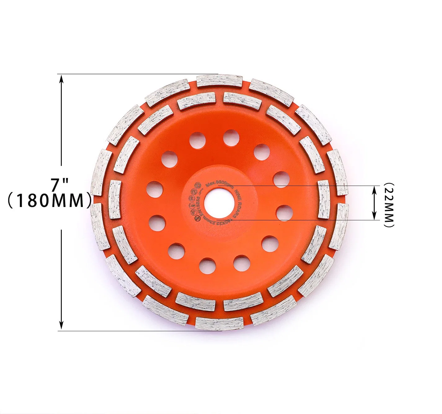 Diamond Concrete Grinding Wheel, Double Row Cup Surface Grinding Disc for Polishing and Cleaning Granite Marble Maso