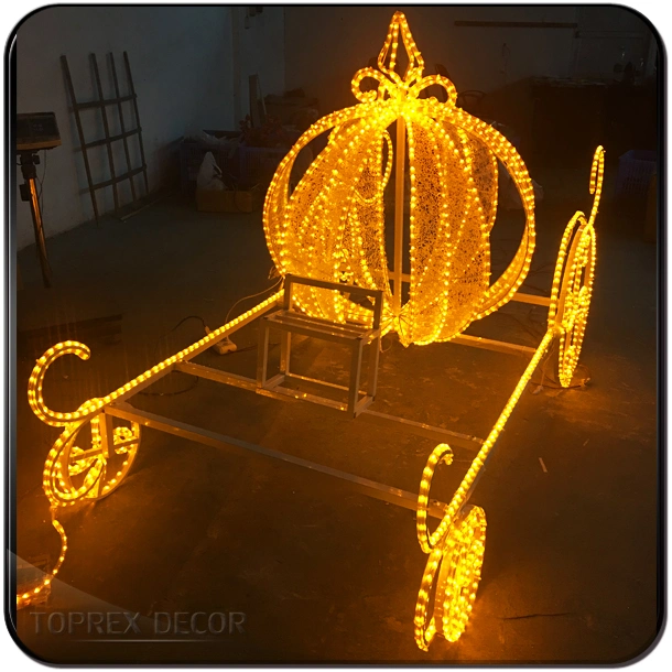 Wedding Decorative LED Light Pumpkin Outdoor Christmas Lighted Horse Carriage