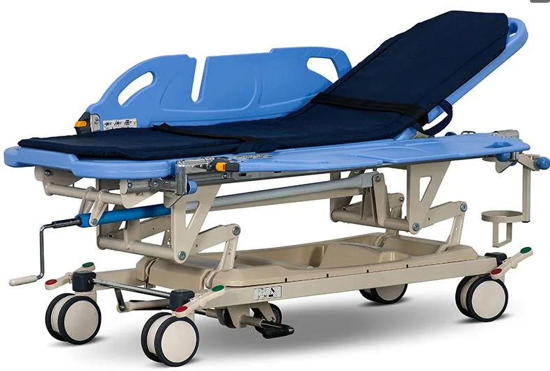 Manual de ABS transporte hidráulico de emergencia del hospital en camilla ajustable en altura el traslado del paciente carro
