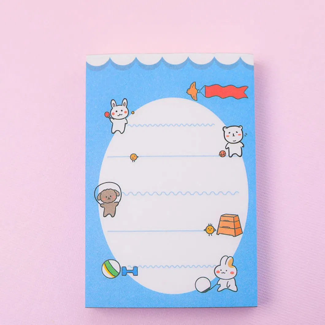 Korea Cute Portable Die Cut Anime Klebrige Notizen Benutzerdefinierte Memo Pad