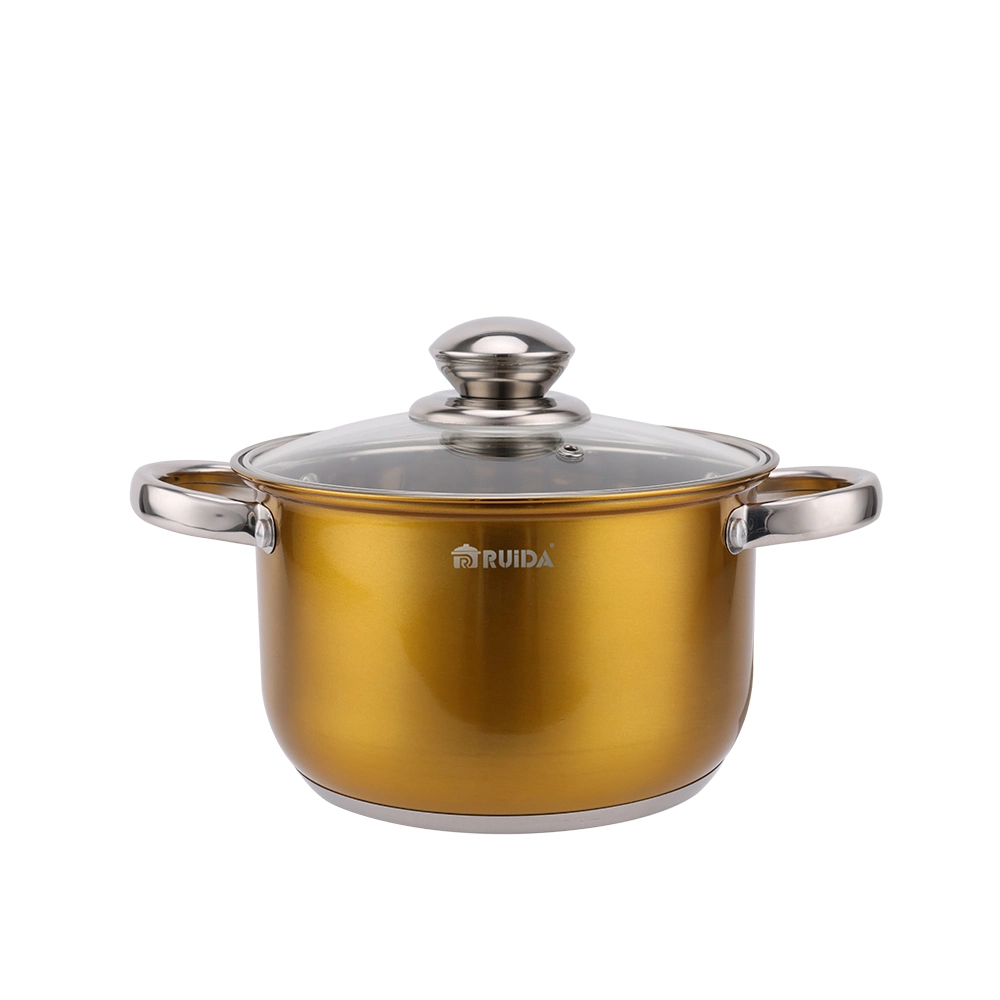 High quality/High cost performance  10PCS Stainless Steel Cookware Set with Color Painting