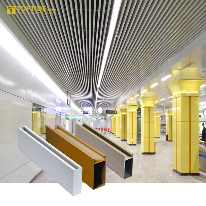 Suspended Metal Ceiling Fireproof Building Material Aluminum Baffle False Ceiling for Office