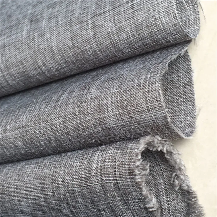 Wholesale/Supplier Polyester Cation Slub Oxford Anti-Fungus Fabric for Fashion Clothing Plain Fake Hemp Linen Like Tweed Fabric