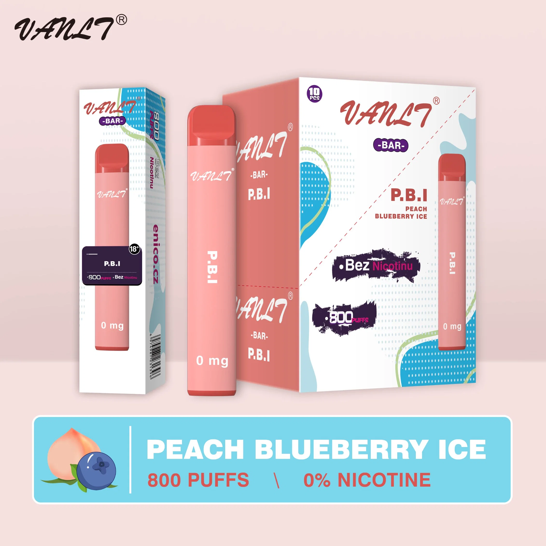 Europe Crazy Selling 800 Puffs Flavored Peach Blueberry Ice E Cigarette