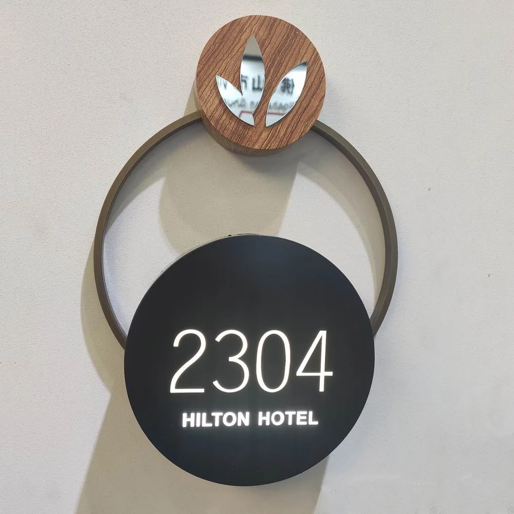 Mayorista de fábrica Números de casa luminosa LED Placa para cadenas hoteleras