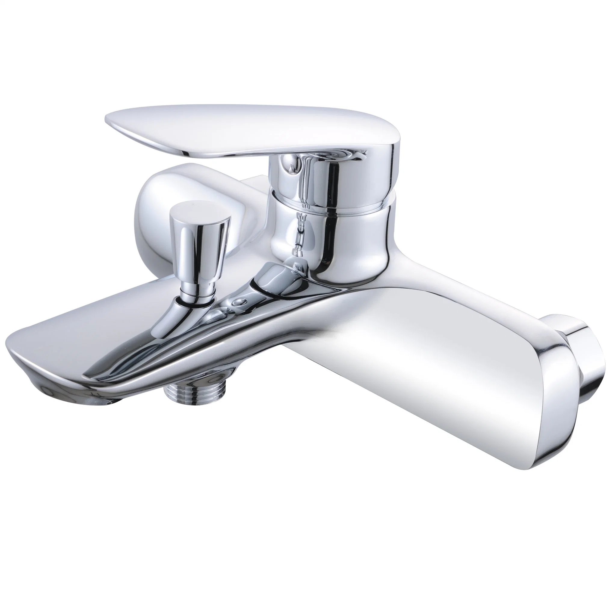 Wall Mounted Exposed Polished Chrome Brass Bath Mixer Bathtub Faucet Tap