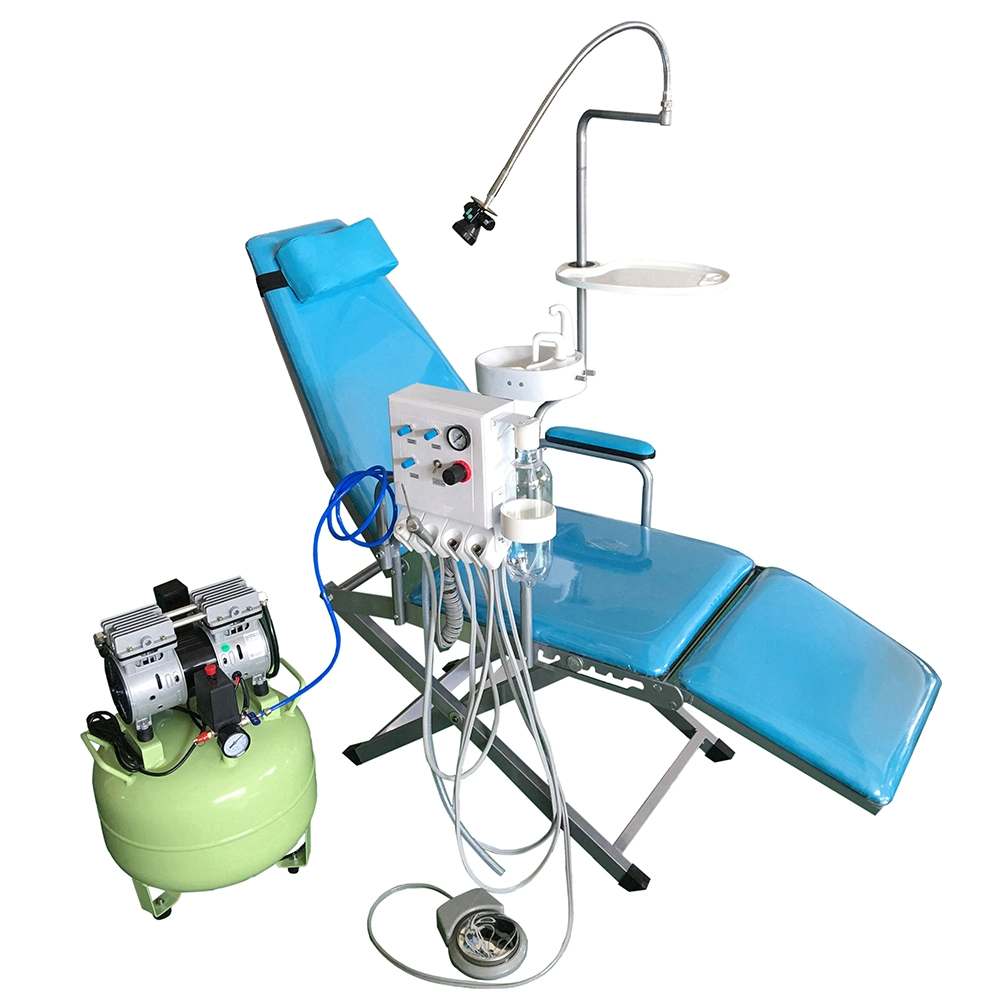 Luxury Type- Folding Chair Portable Dental Chair Price Competitive with Air Compressor