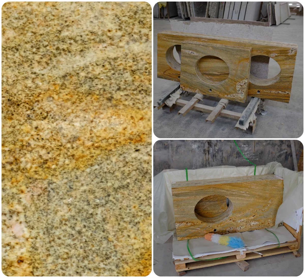 Polished Natural Yellow/Gold Granite Tiles/Slabs Giallo Cecilia"N" for Flooring/Counter Tops