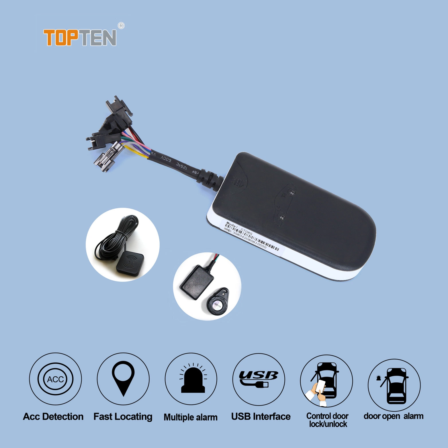 Anti-Thief GPS Tracker with Siren Support Two-Way Speaking & Voice Monitoring (GT08S-BE)
