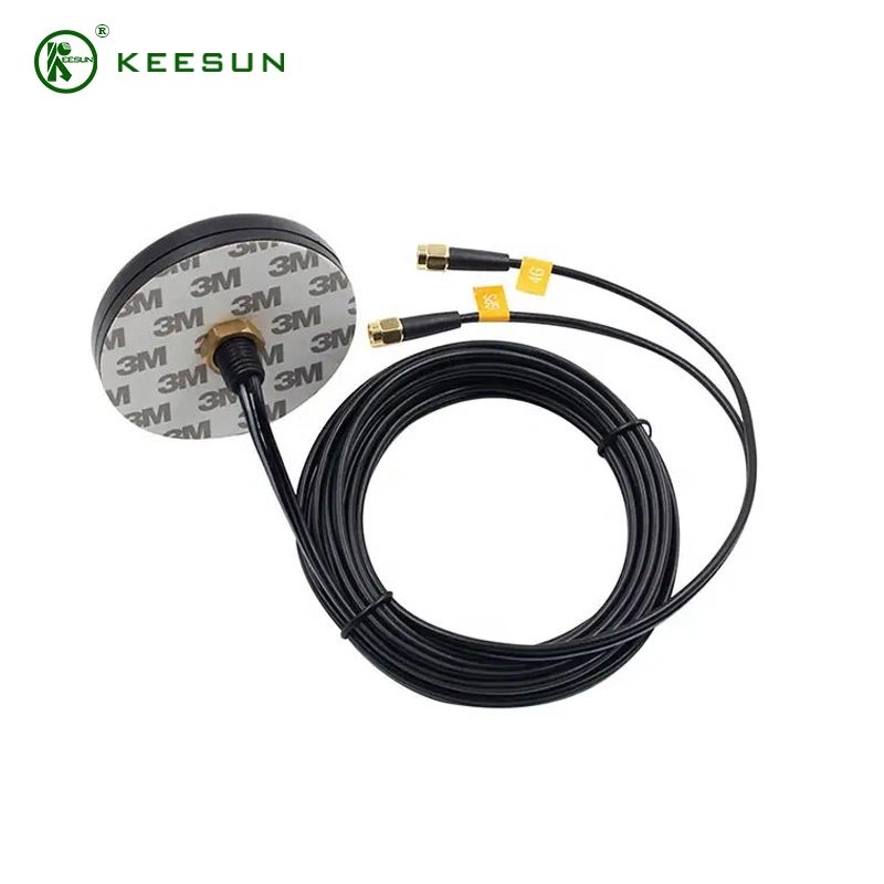 GPS GSM 2 in 1 Round Shape Combination Combo Antenna with SMA Male Connector