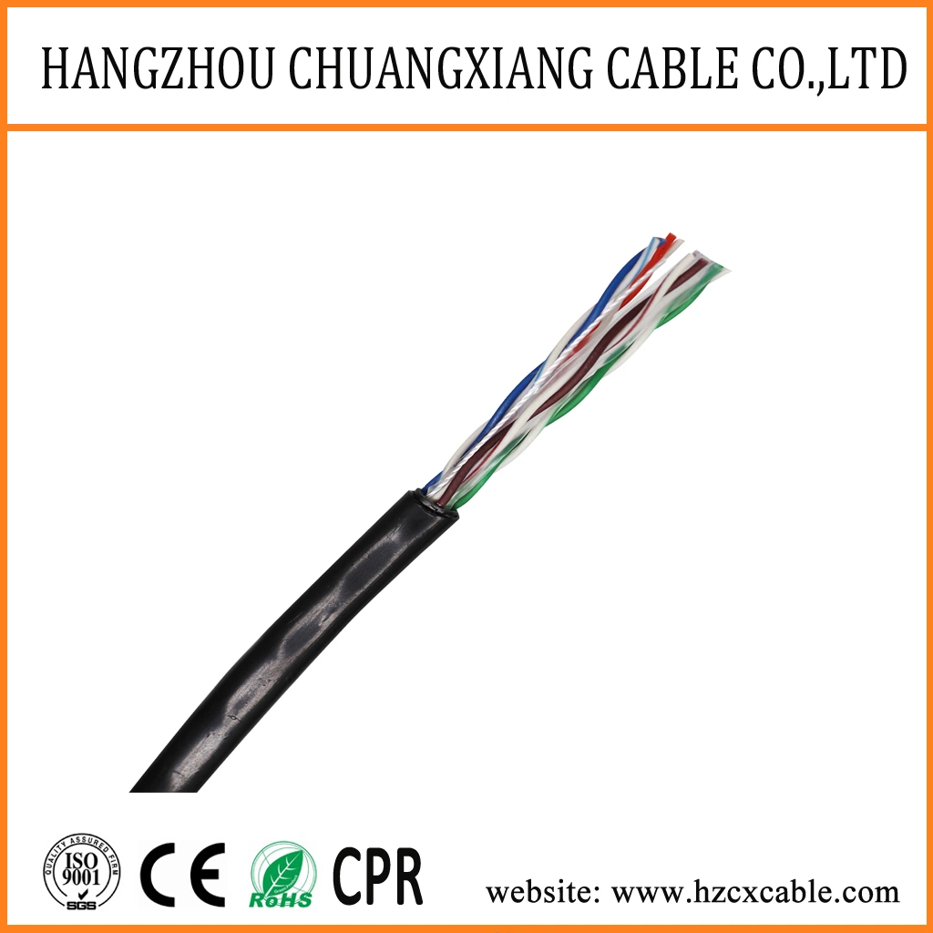 LAN Cable Pass Fluke HDPE Jacket Bare Copper Outdoor High Speed Cat5e UTP Network Cable