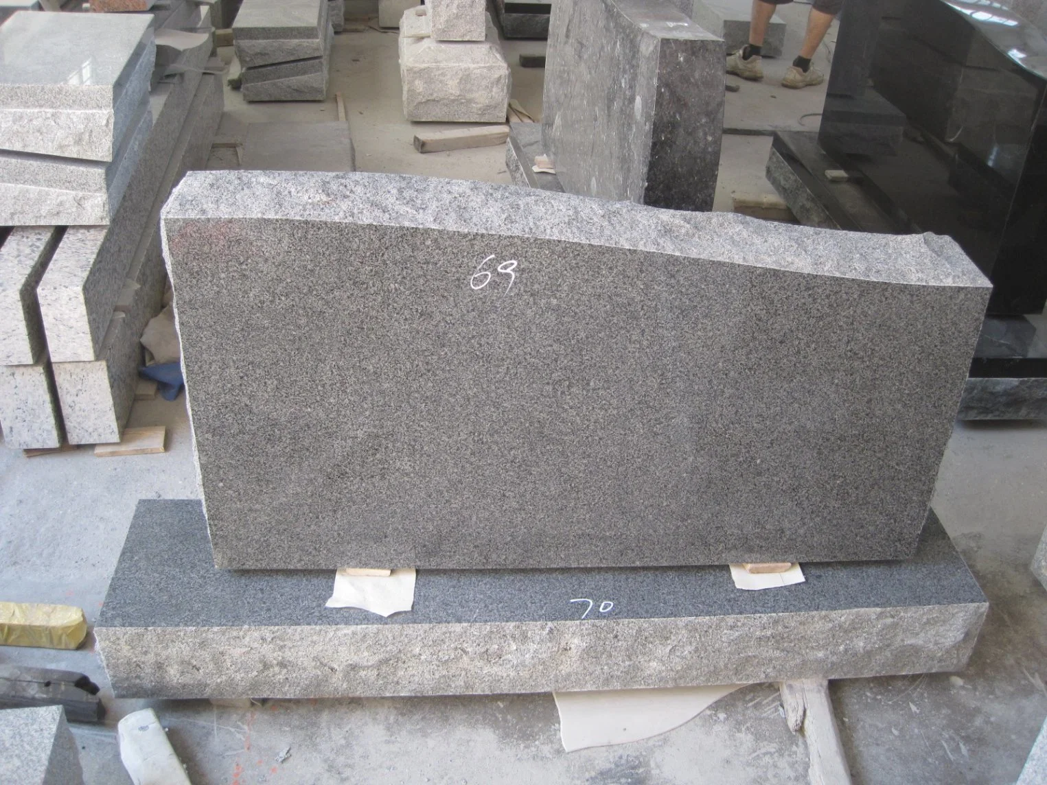 Funeral Accesories Book Headstone Grey Granite Double Headstone Funeral Monuments