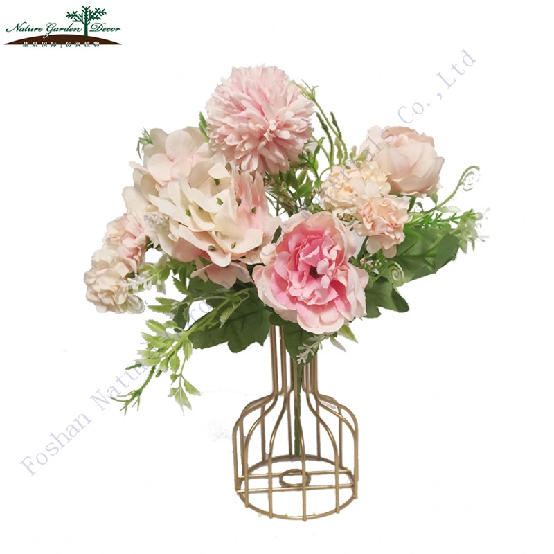 High Quality Pink Rose Centerpieces Bouquet Home Decor Artificial Silk Flower