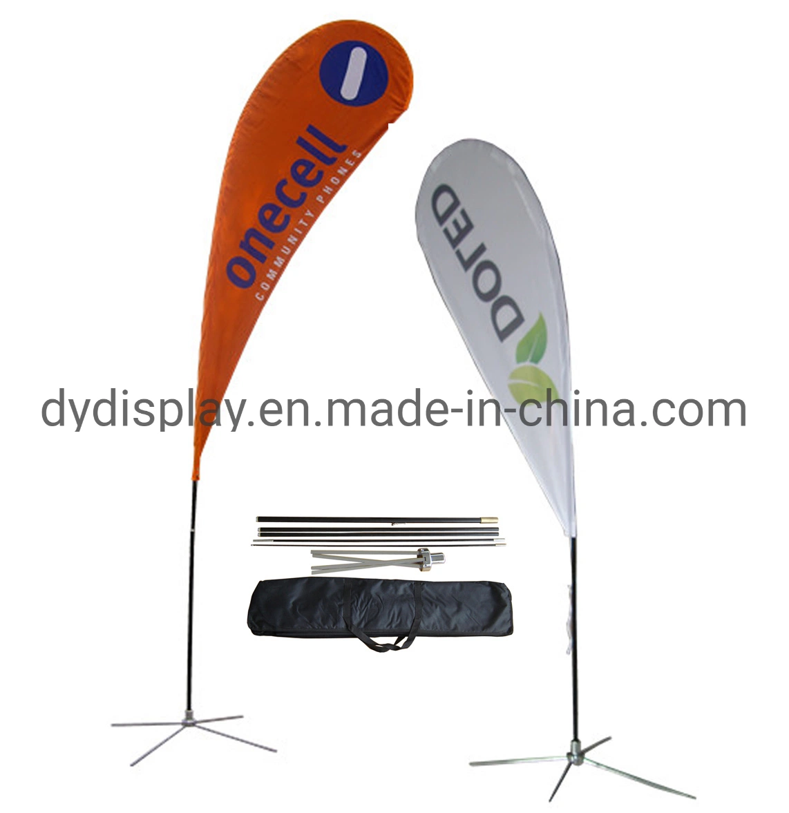 Custom Double Side Printing Promotional Feather/Teardrop Beach Flag for Outdoor Advertising