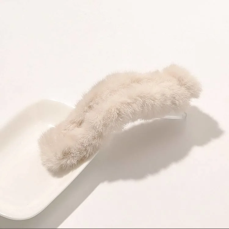 Fashion Autumn and Winter Pink 13 Cm Faux Fur Hair Claw Clip Hair Accessories Claw Clips Korean Women