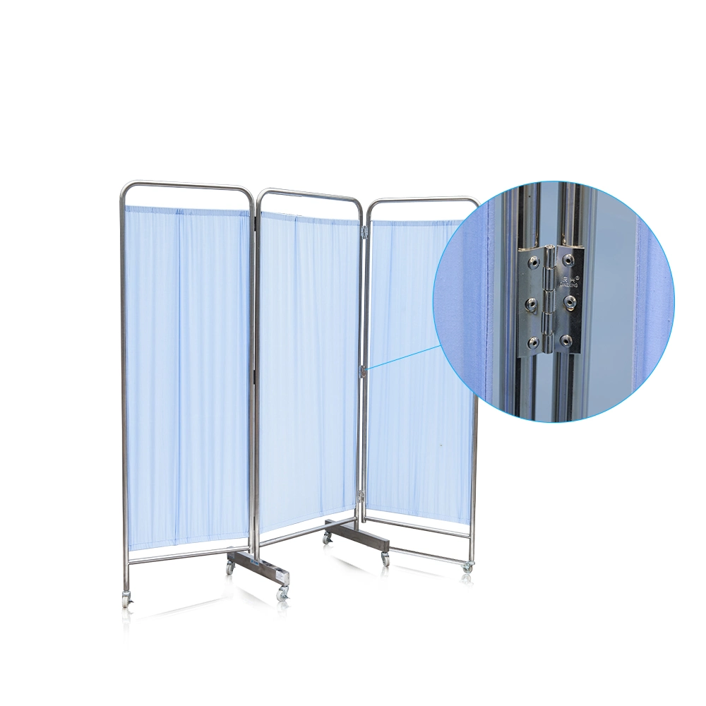 Foldable Hospital Stainless Steel Ward Screen Hospital 3 or 4 Folds Medical Screen