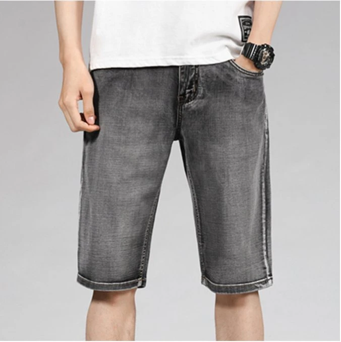 Summer Hot Sale Denim Shorts Men Straight Loose Thin Shorts
