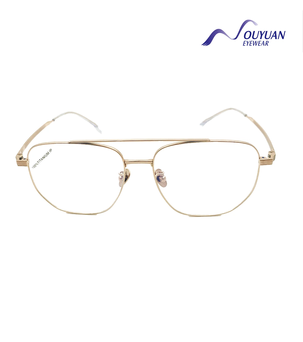 2023 Beliebte New Titanim Gold Frame Fashion Style Arrivals Runde Blaue Helle Blocking Brillen