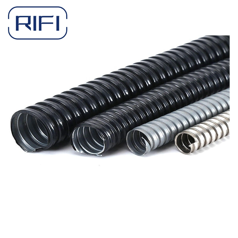 Black and Grey 1/2 to 4 Inch Electrical Galvanized Steel PVC Flexible Conduit and Fittings