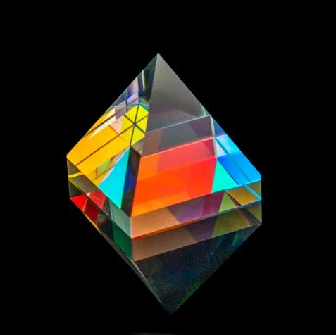 Color Prism Light Cube Teaching Experiment Optical Lens Prism Pyramid Aurora Cabin