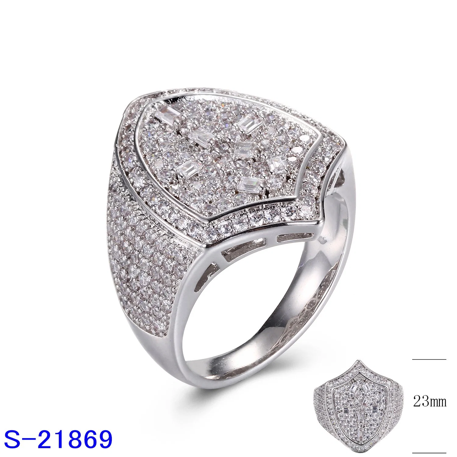 Wholesale/Supplier 925 Sterling Silver Fashion Hip Hop Pop Jewelry Micro Pave Zircon Stone Ring for Men