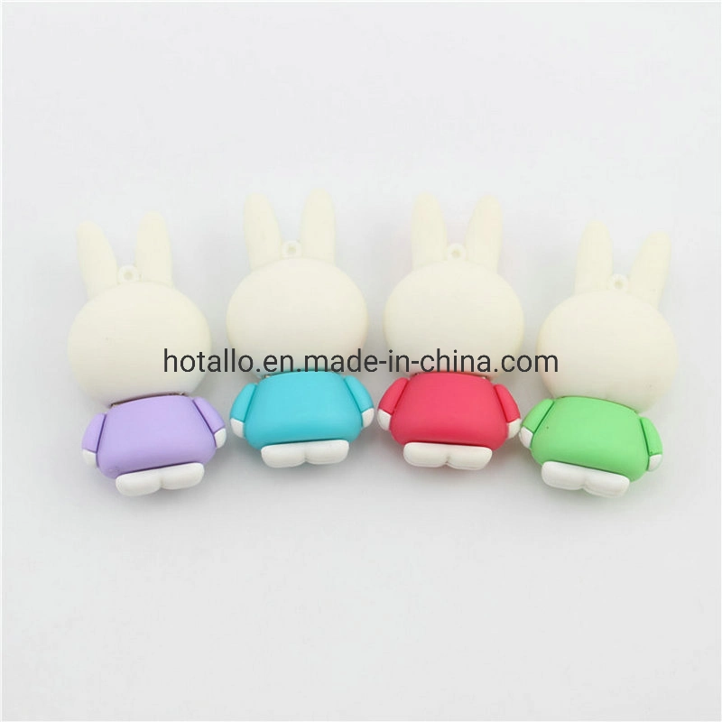 Adorable lapin Miffy Animal lecteur Flash USB Cartoon Silicone Bunny lecteur Flash USB de la personnalité Poupée en silicone de personnalisation de lecteur Flash USB