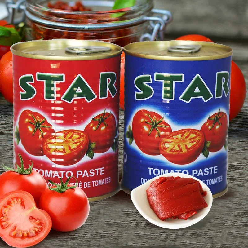 La marca estrella de 400kg de pasta de tomate enlatada latas Abre Fácil