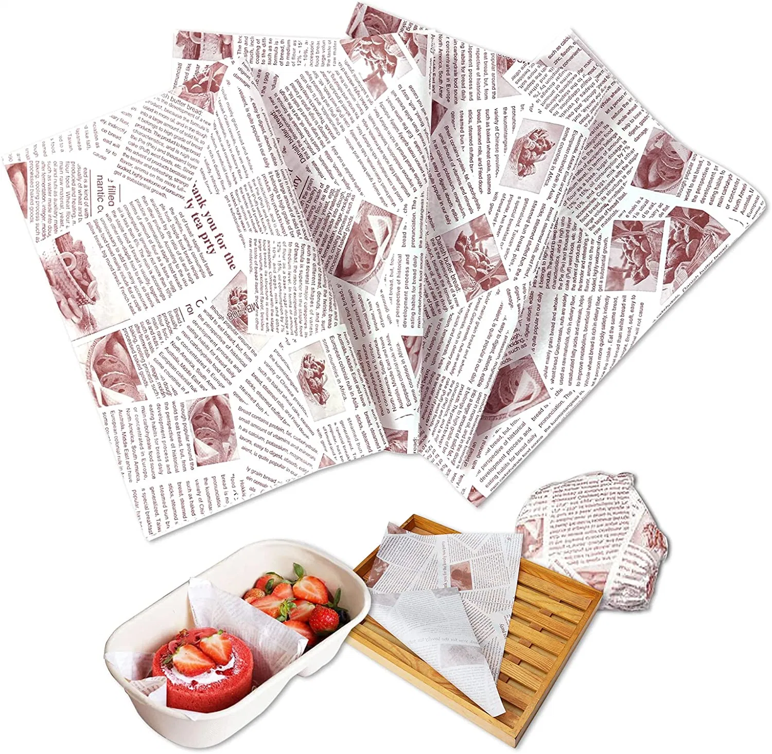 Deli Wax Paper Sheets, Grease Proof Sandwich Wrap Paper, 10 X 14 Inch Waterproof Picnic Food Basket Liners for Snacks Outdoor Party Barbecue Restaurants