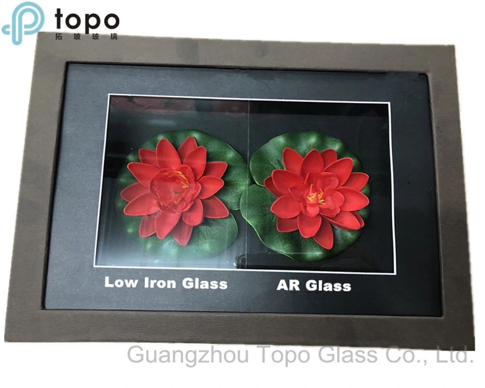 96%-98% Transmitancia de Luz vidrio Ar antirreflectante para el marco de fotos del museo (AR-TP)