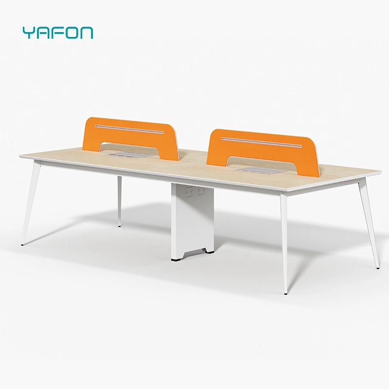 Modern Modular Open Office Furniture Workstation Tables 4 Person Cubicle Wooden Office Building Commercial Furniture