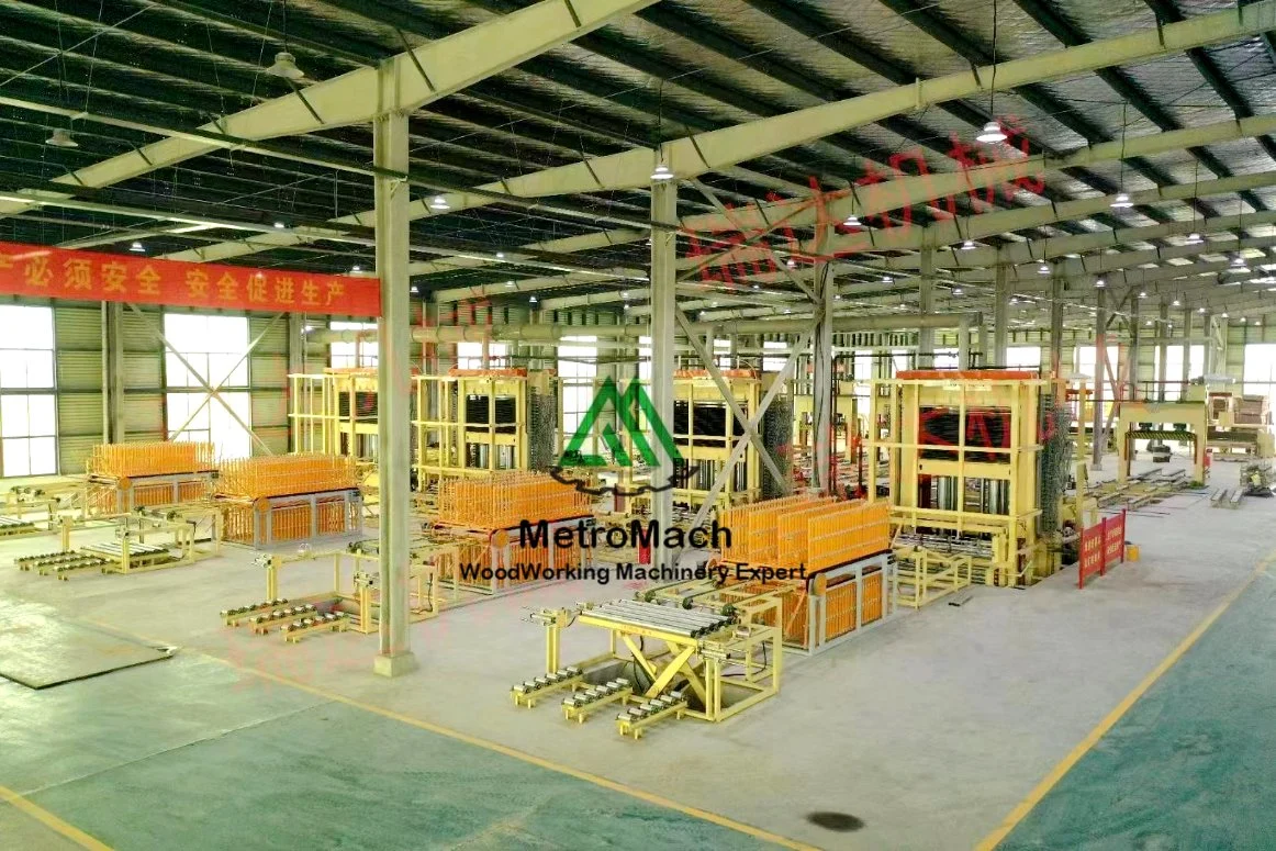 Woodworking Plywood Hot Press Machine with Automatic Loader and Unloader Line