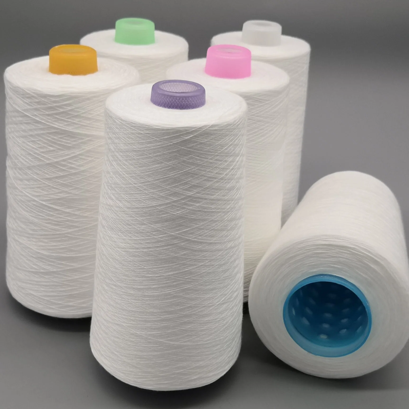 100% Environmental Friendly Material 22/2 China Polyester 100% Spun Polyester Dyed Tube Polyester Yarn