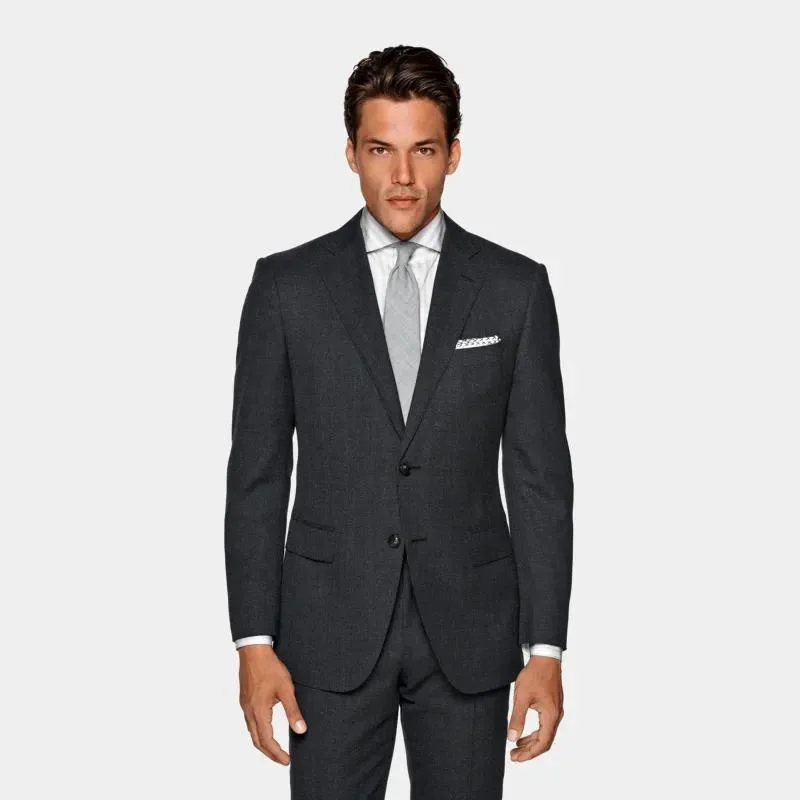 Banquet New Medium Gray S110 Wool Men's Business and Leisure Two Single-Breasted Suits.