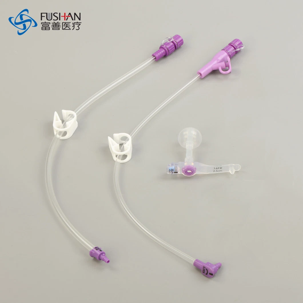 Mini Button Kit with Gastrostomy Tube Fushan Medical Hospital Used CE ISO13485 with Eo Sterile