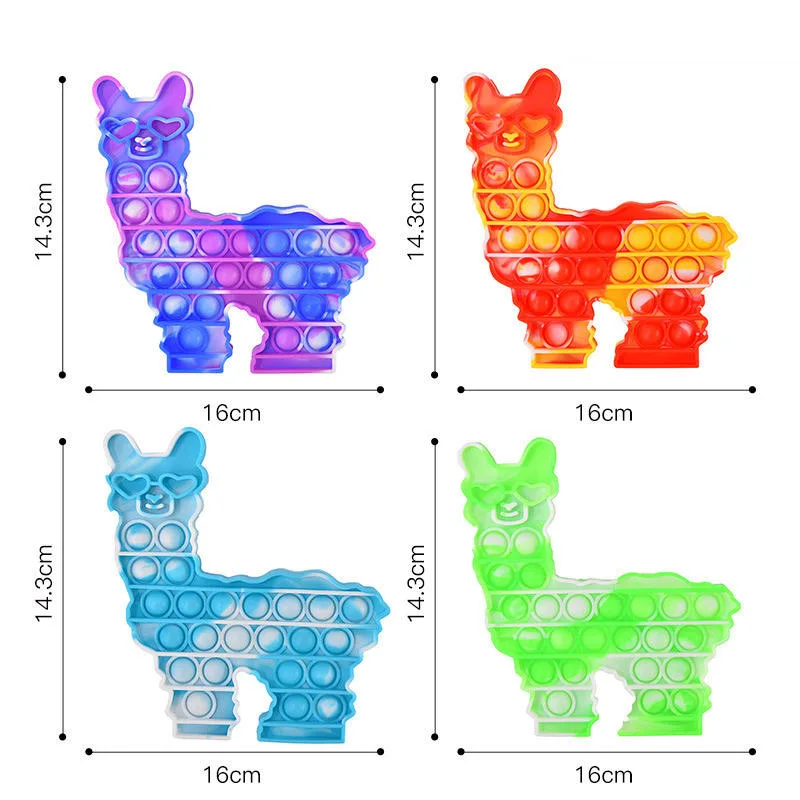 Whatook Pop Fidget llama Toys su llama Pop It silicona Herramientas de Alpaca para niños y adultos