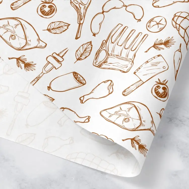 Printed Food Sandwich Wrapping Print Design Burger Greaseproof Paper
