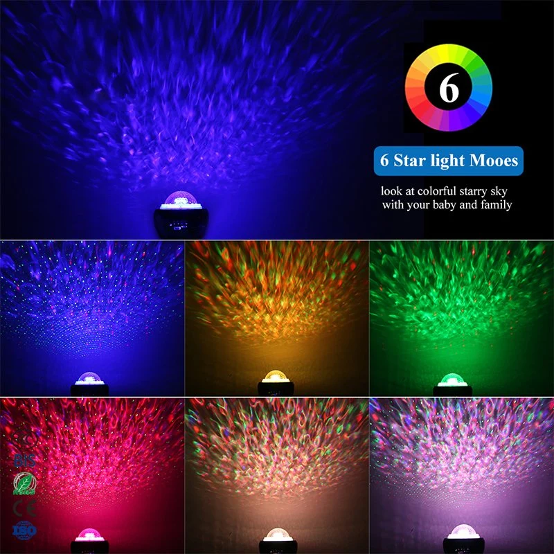 Modern Romantic RGB Music Six Color Baby Sky Light Table Lamp with Remote for Bedroom