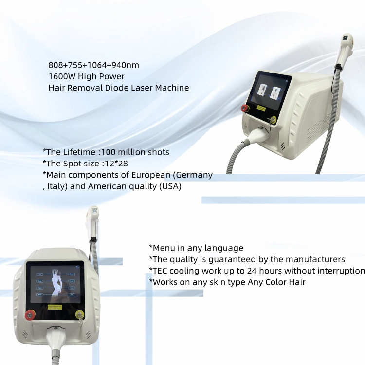 Titanio 808nm 810nm 755nm 1064nm 940nm 4 longitud de onda portátil sin dolor Láser de diodo para la máquina de equipos de belleza de eliminación de cabello