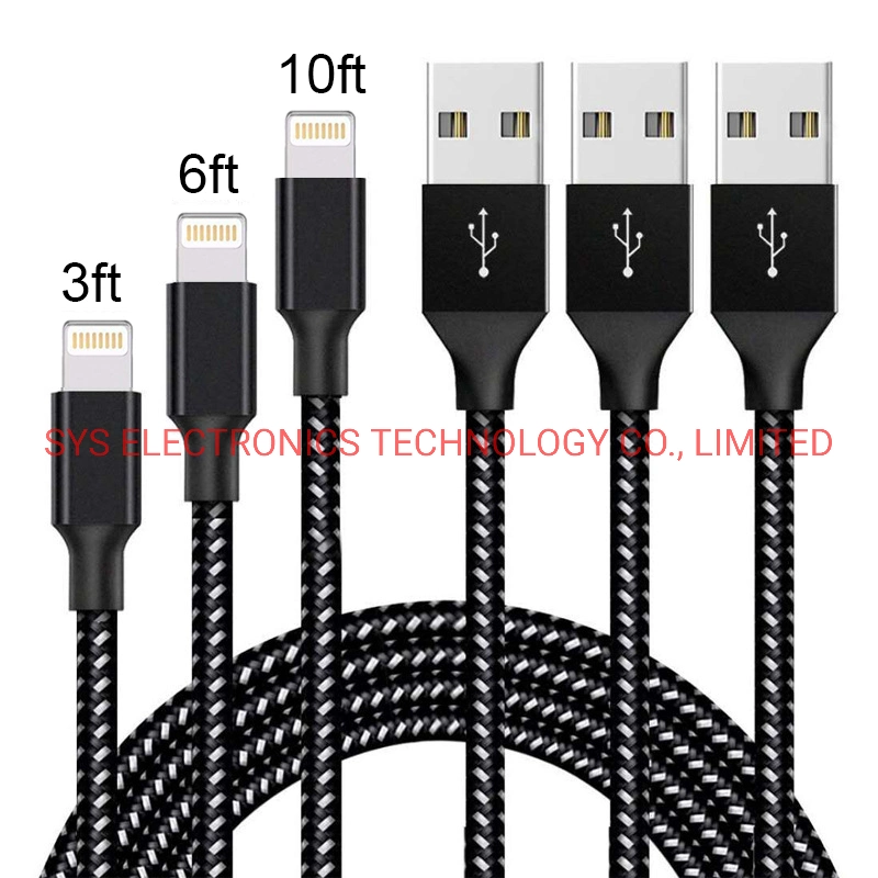 Cable cargador para iPhone 6ft Nylon Fast Charge USB a A Lightning