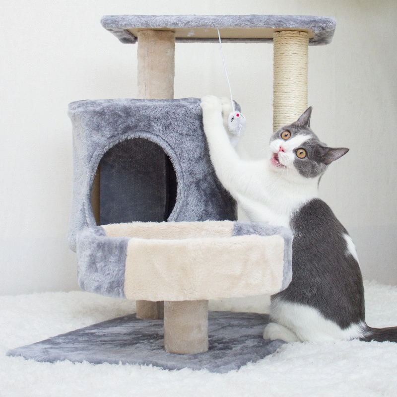 Small and Medium-Sized Cat Climbing Frame with Mouse Toys