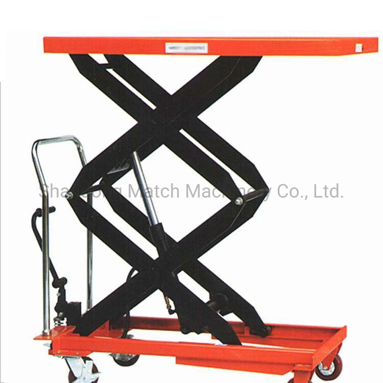 Pts Model 1000kg Mobile Manual Hydraulic Platform Maintenance Lifting Platform