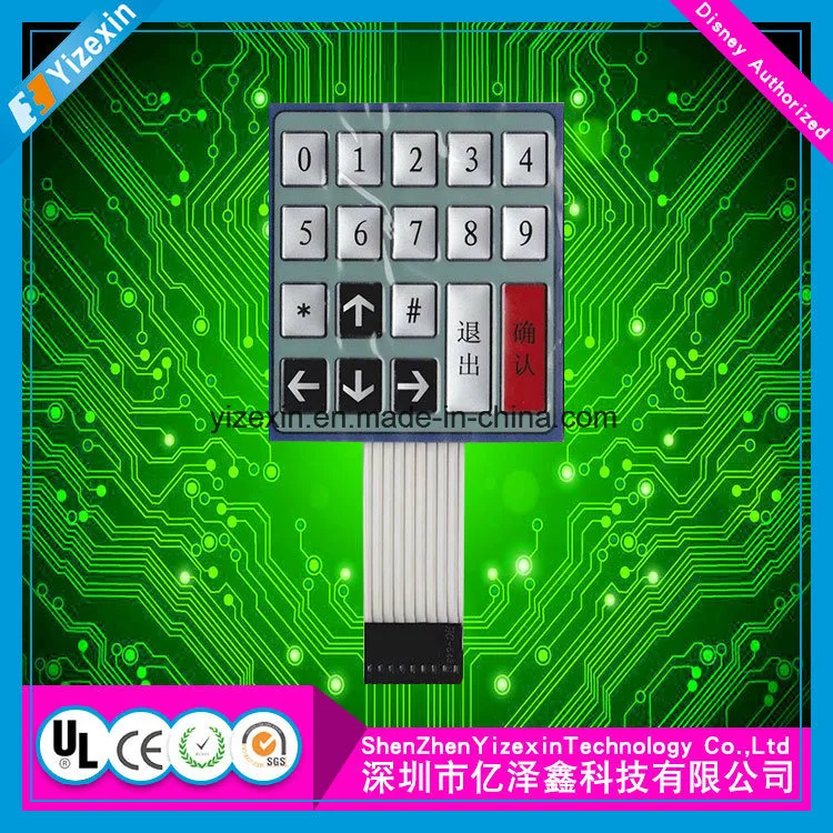 Waterproof Metal Dome Tactile Custom Membrane Switch with LED Backlight