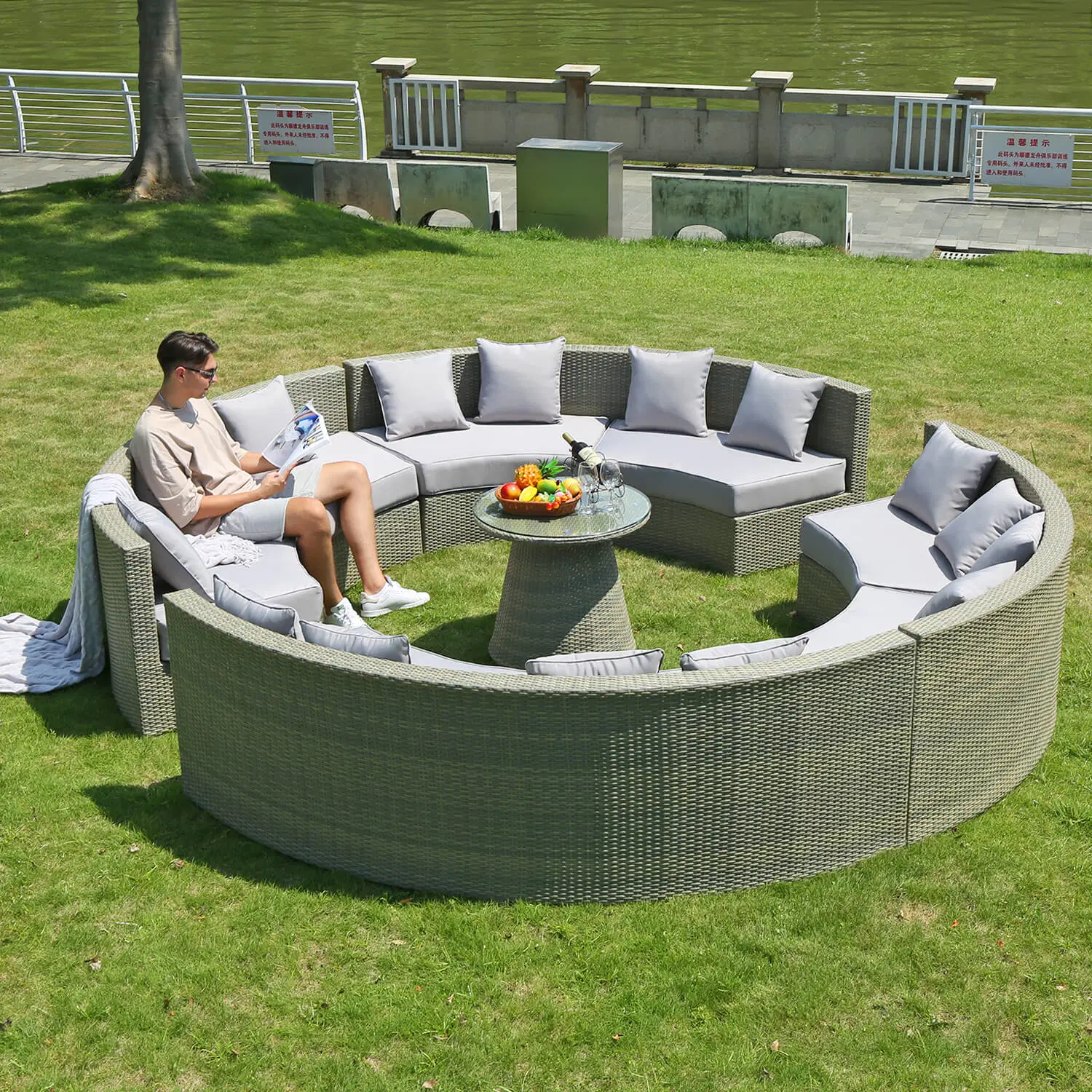 Chinese Factory Price Outdoor Furniture Modern Luxury Leisure Aluminium Rattan Hotel Home Apartment Garden Patio Sofa