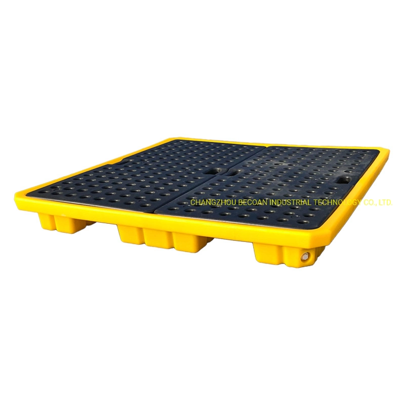 4 Drums Heavy Duty Oil Chemical Anti-Spill Detachable Plastic Pallet with Factory Price for Sale