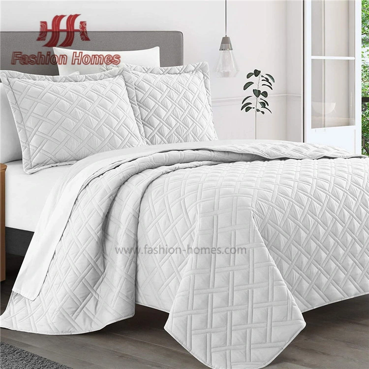 F-4110 Ok Microfiber Modern Embroidery Soft Quilt Bedspread Set 777 Cotton Bedsheet