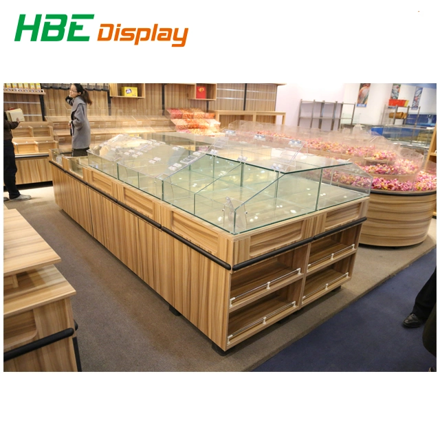 Wooden Supermarket Vegetable and Fruit Display Case