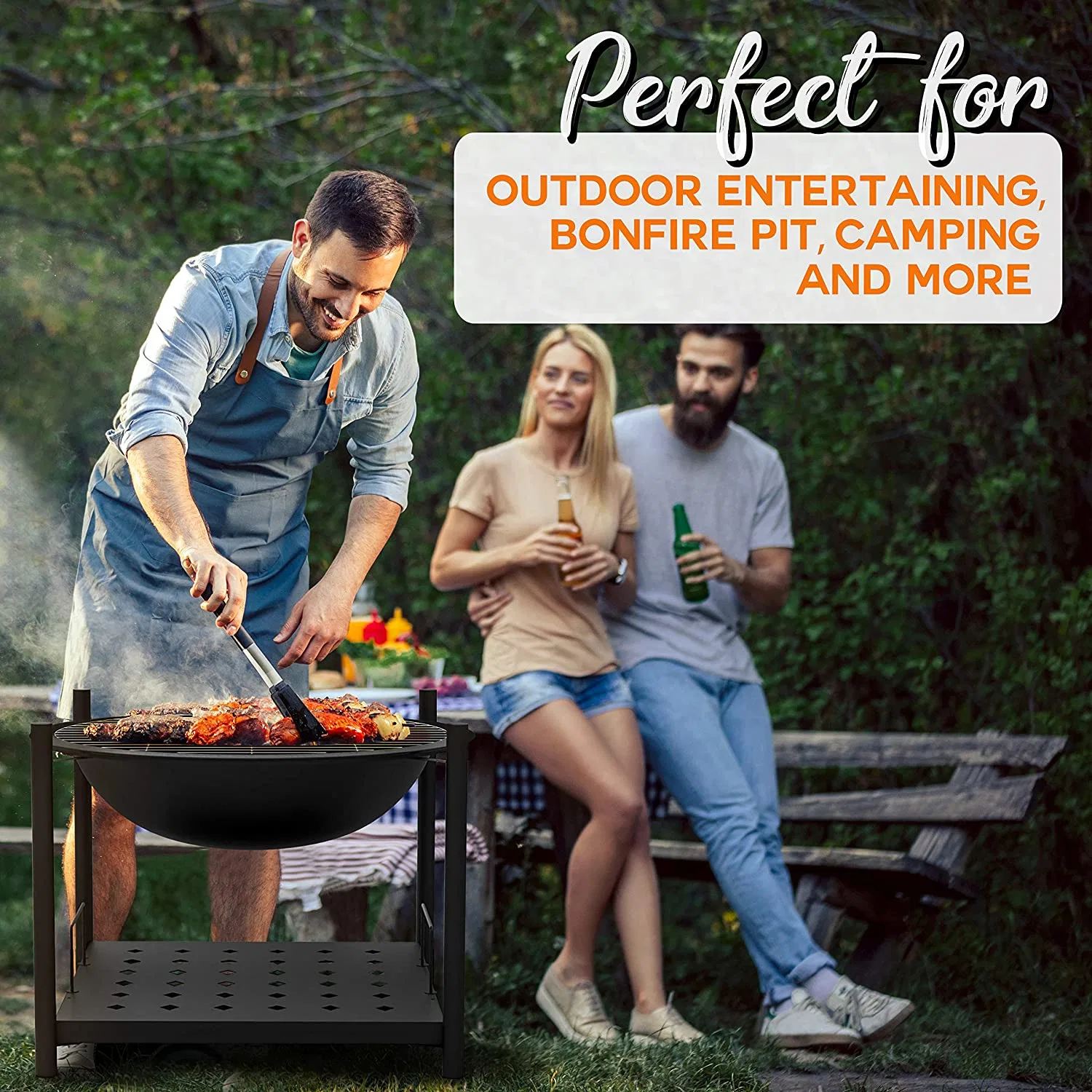 Fire Pit and BBQ Grill for Outdoor