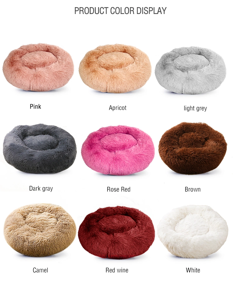 Suave redondo Pet Dog Bed Donut gato cama Plush lavable Esponjoso