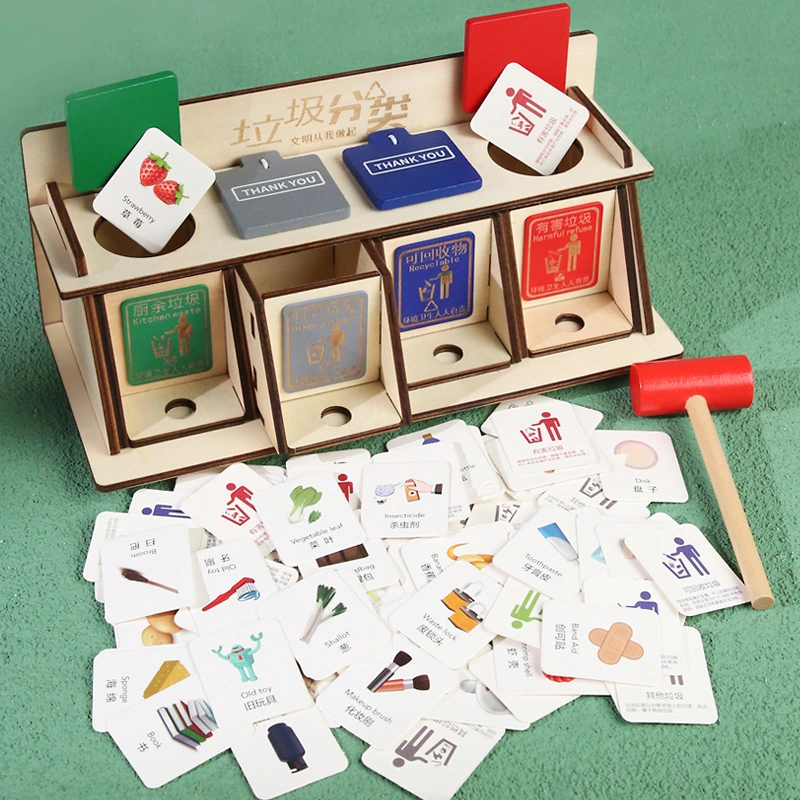 Children's Wooden Environmental Protection Garbage Classification Game